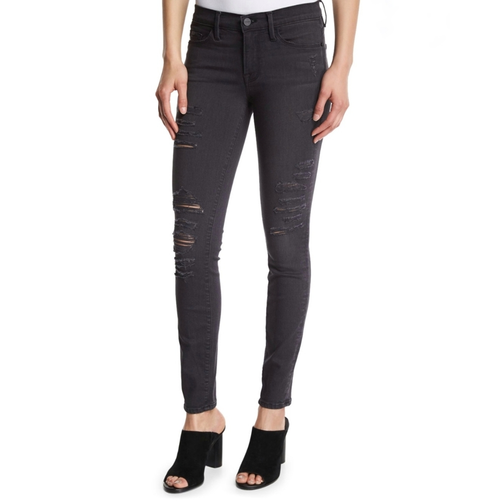 Frame Denim Le Skinny De Jeanne St. Quintin Shred Distressed Jeans